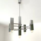Vintage chandelier in chrome with 5 lightpoints by Sciolari
