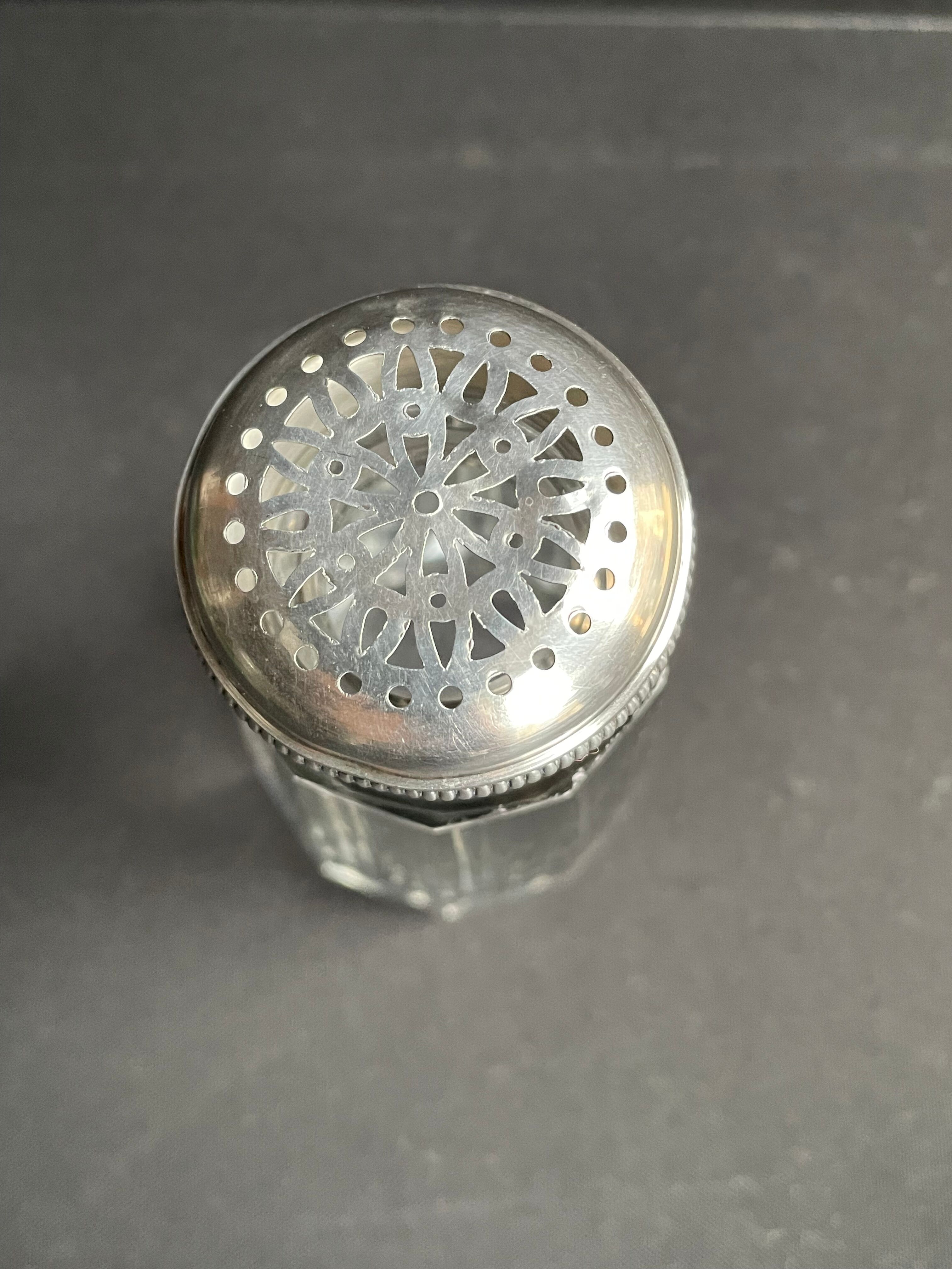 Sprinkler cut crystal and silver "Head of Minerva"