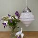 Vintage art deco globe pendant light in white Clichy glass