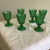 Lot of 6 glasses on foot
