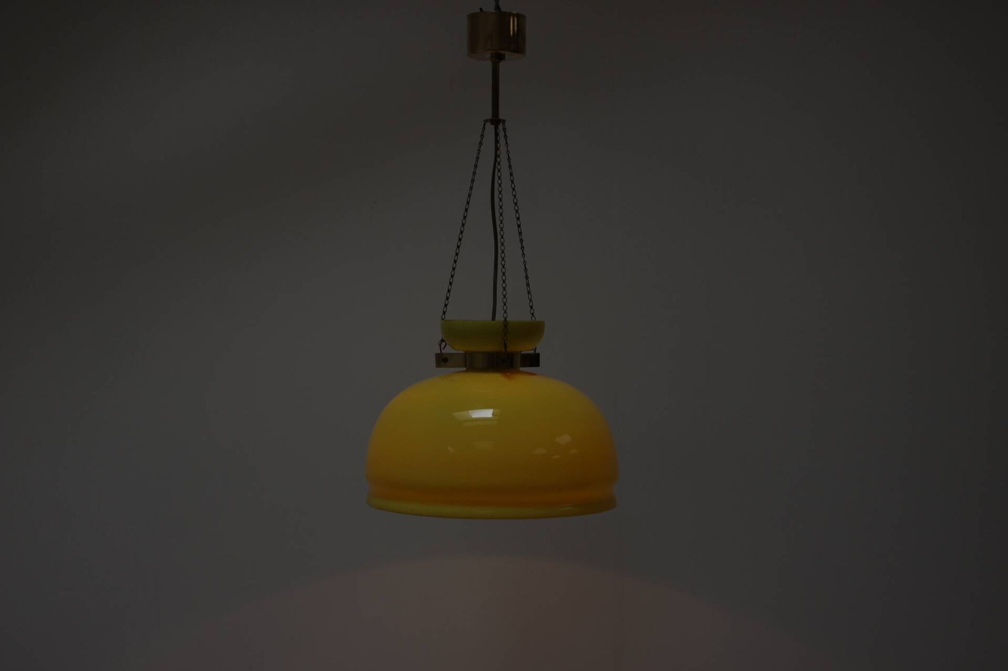 1970's Glass Chandelier, Czechoslovakia