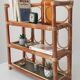Vintage wall shelf in bamboo and rattan 70s/80s