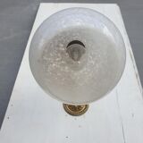 Brass wall lamp and cloudy glass Clichy art deco