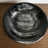 Set of 6 salins 1960s golfe juan black calotte plates