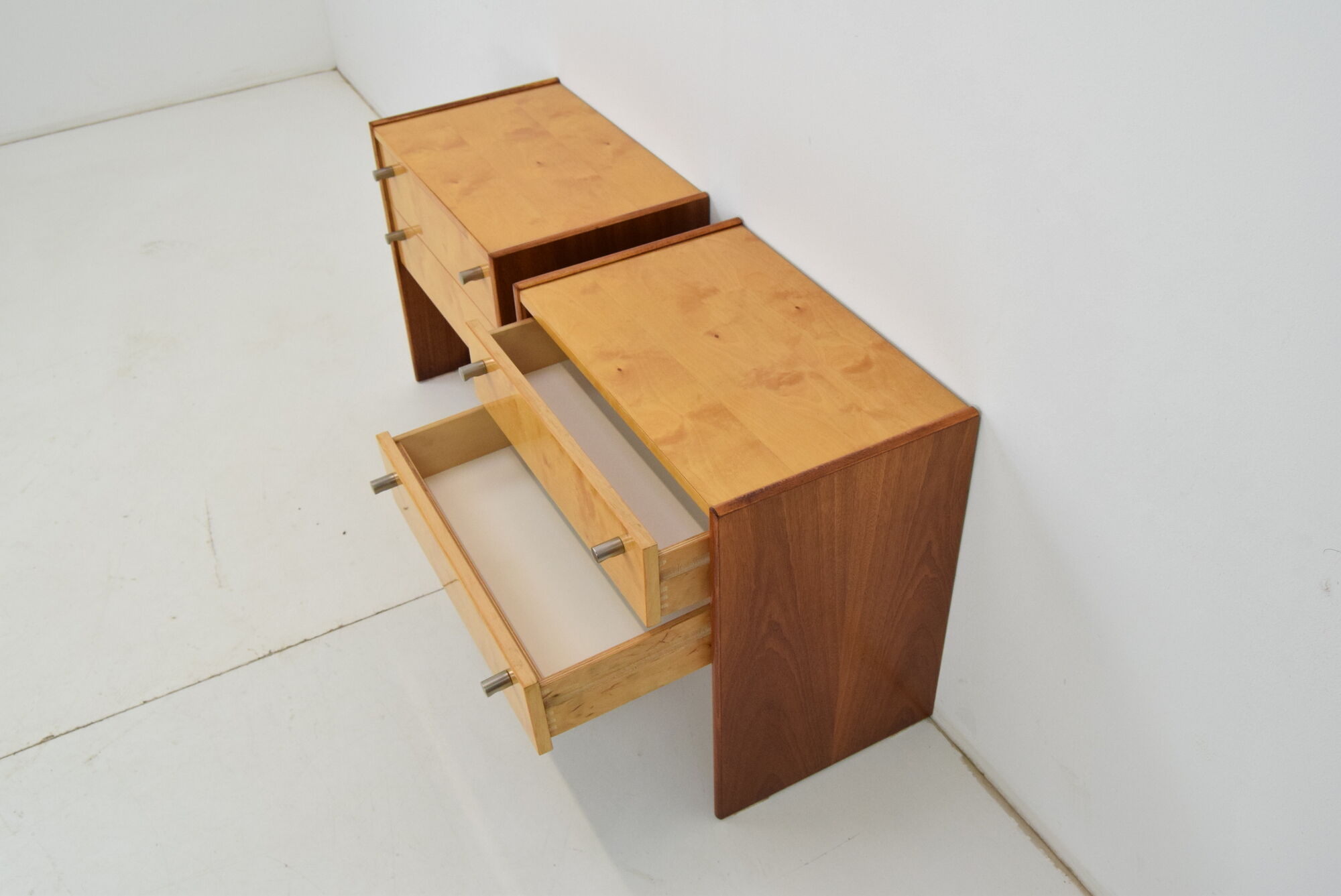 Pair of mid-century Bedside Tables,Bucovice,1970