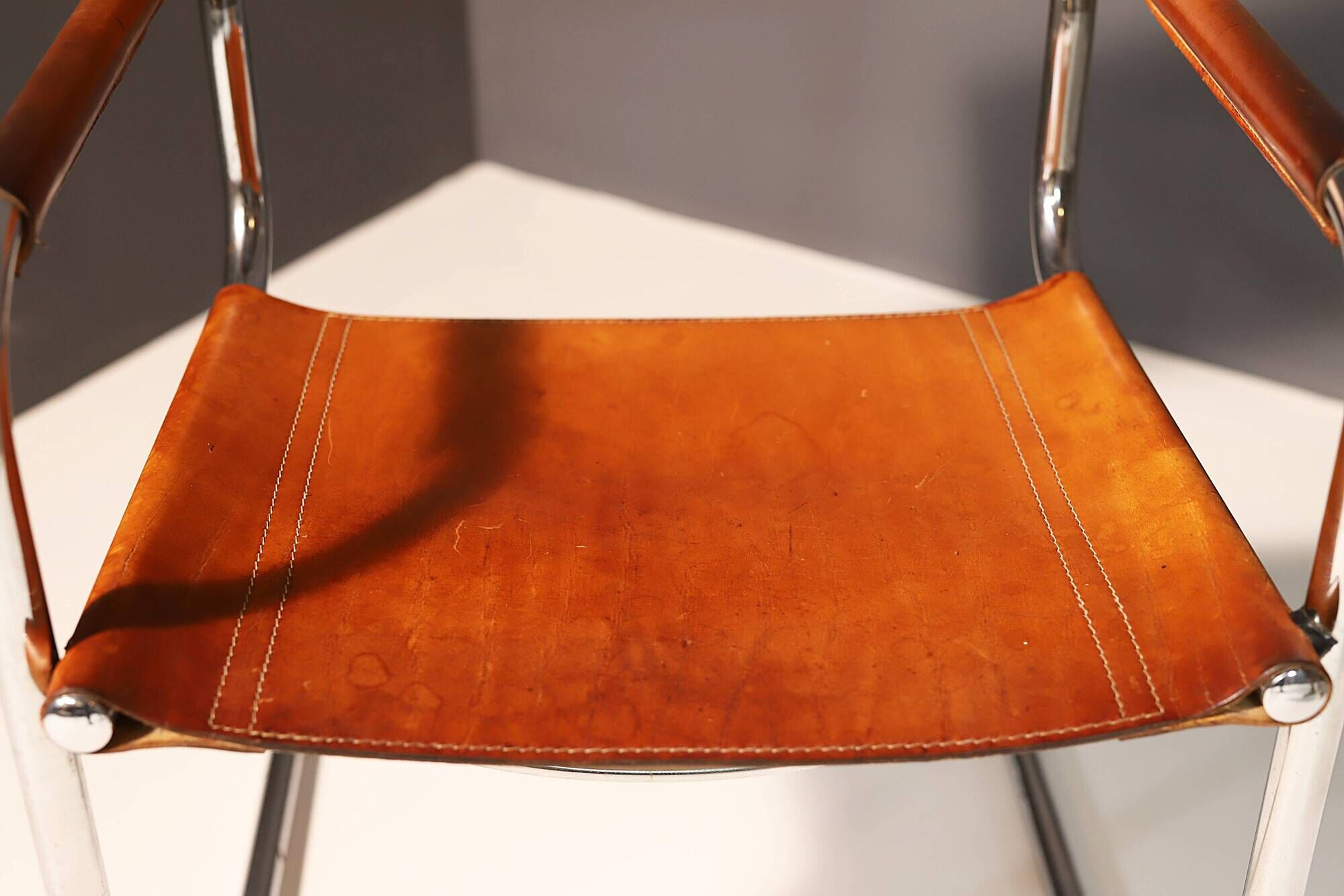Pair of Cantilever Tubular Steel Armchairs MG5 Grassi style, 1970´s