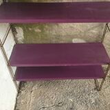 Metal string shelf - 4 purple shelves - vintage 1960