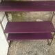Metal string shelf - 4 purple shelves - vintage 1960