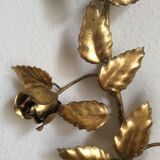 Leaves and flowers wall light in gold metal