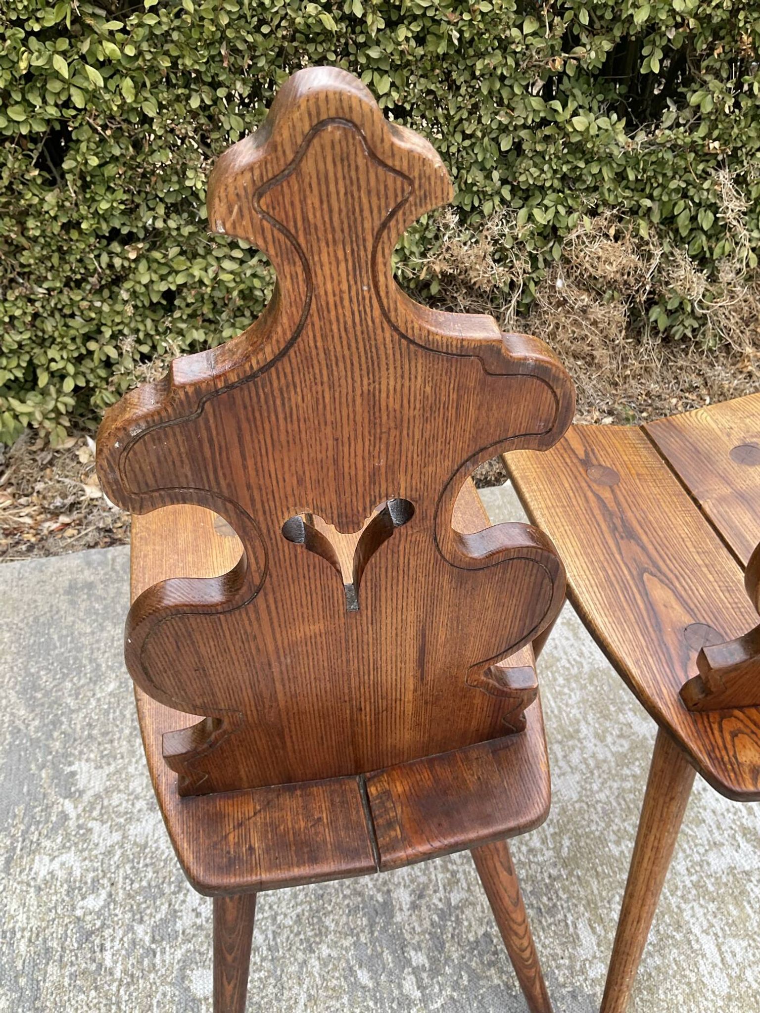 Pair of vintage Tyrolean chairs in solid wood