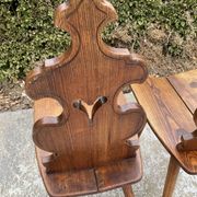 Pair of vintage Tyrolean chairs in solid wood