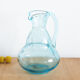Carafe bleue en verre soufflé bullé