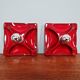 Pair of Space Age wall sconces in red ceramic, 1970.