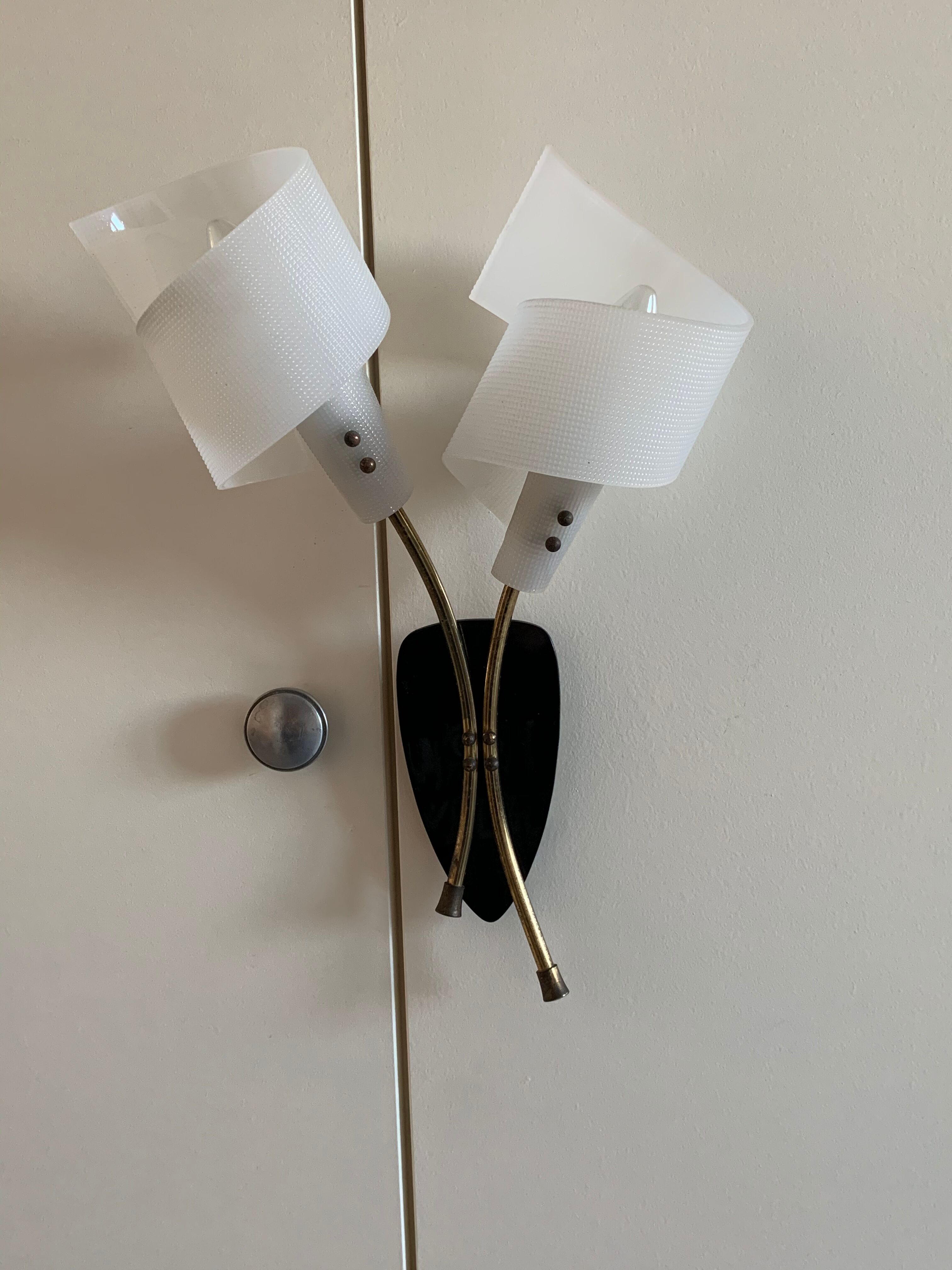 Pair of double wall lights 1950