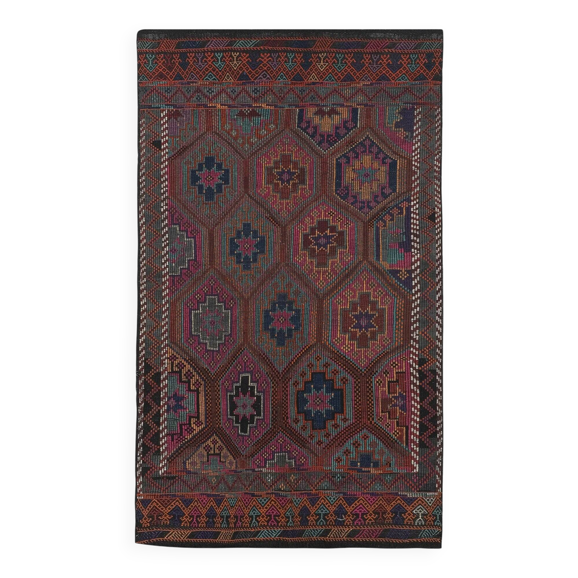 Vintage Turkish kilim, handwoven, 169x280 cm.
