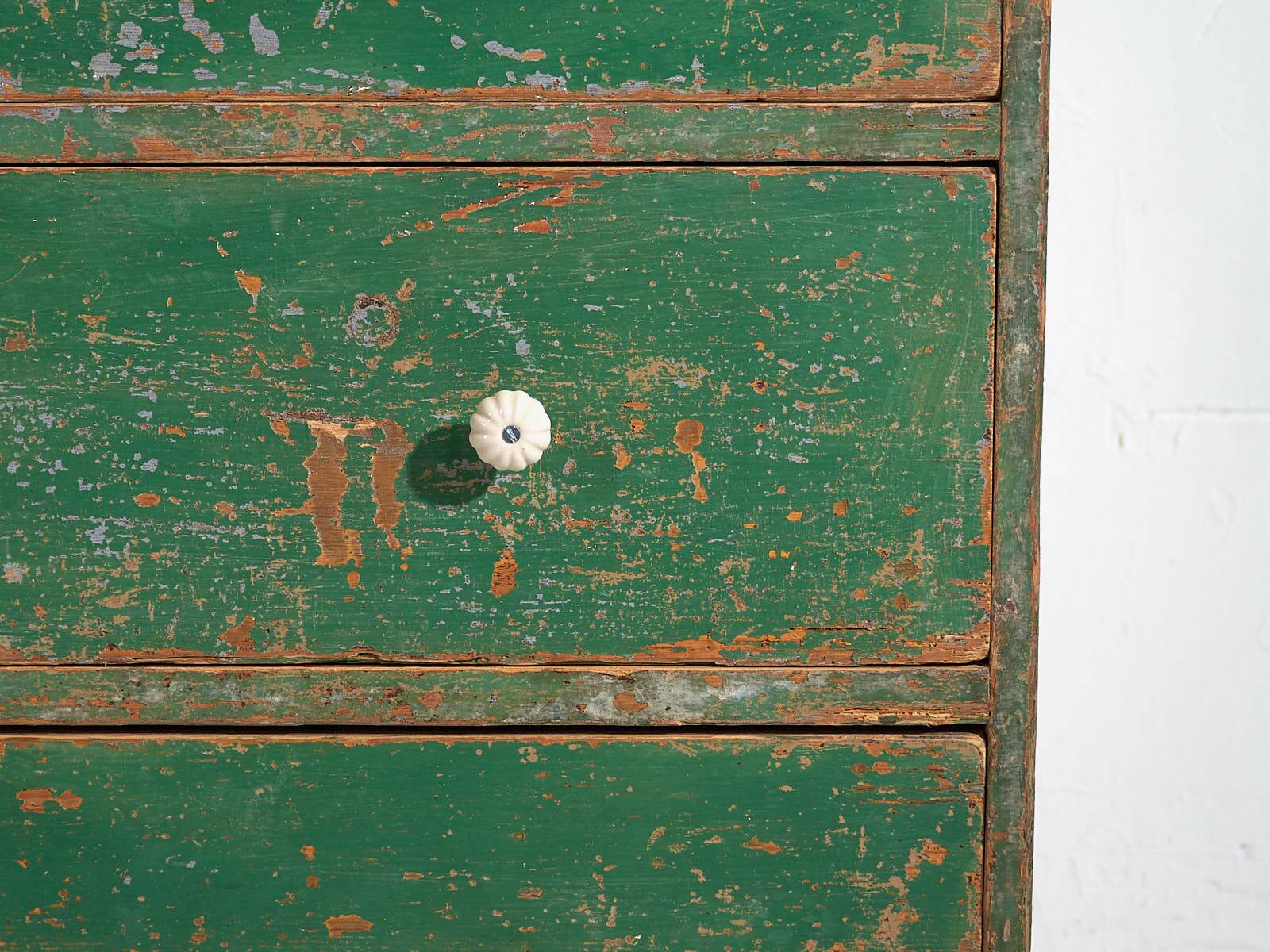 Large antique chest of drawers with green patina (c.1940) #62