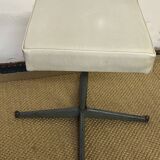 Pair of vintage metal and leatherette stools