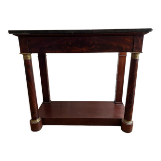 Console style empire noyer et marbre