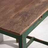 Antique green table in solid pine (circa 1920)