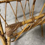 60s rattan magazine rack