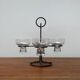 Bougeoir danois en métal et verre, années 1960