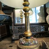 Polychrome and gilded wooden lamp 1920