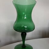 XXL Medici vase in bubbled glass from Empoli, Italian work 1960