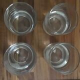 4 whisky glass engraved with grapes made