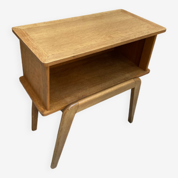 Oak bedside table from the 50s/60s compass feet