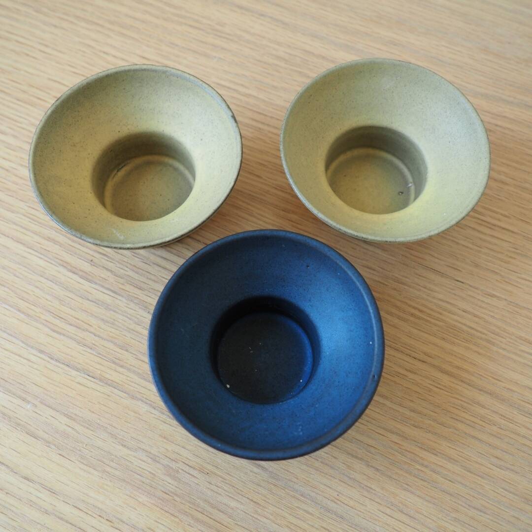 1960S-1970S Set Of 3 Zweitse Landheer For Cor Unum Ceramic Candle Holders