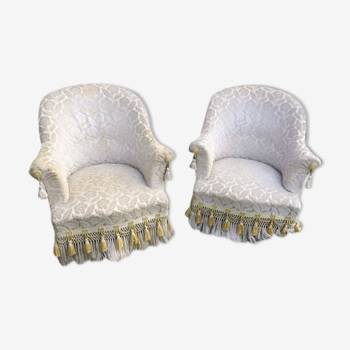 Paire de fauteuils crapaud