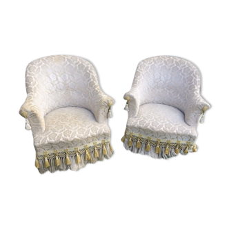 Paire de fauteuils crapaud
