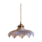Suspension Holophane vintage diamond glass