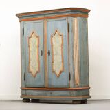 Folk art painted bridal armoire