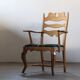 Vintage Brutalist Oak Razorblade Green Striped Armchair by H Kjærnulf, 1960
