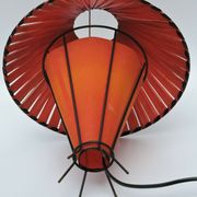 Vintage lamp felled red vinyl ribbon - wire 1960