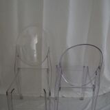 Pair of stackable chairs Victoria Ghost by Philippe Starck, Kartell