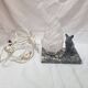 Art Deco marble dog lamp