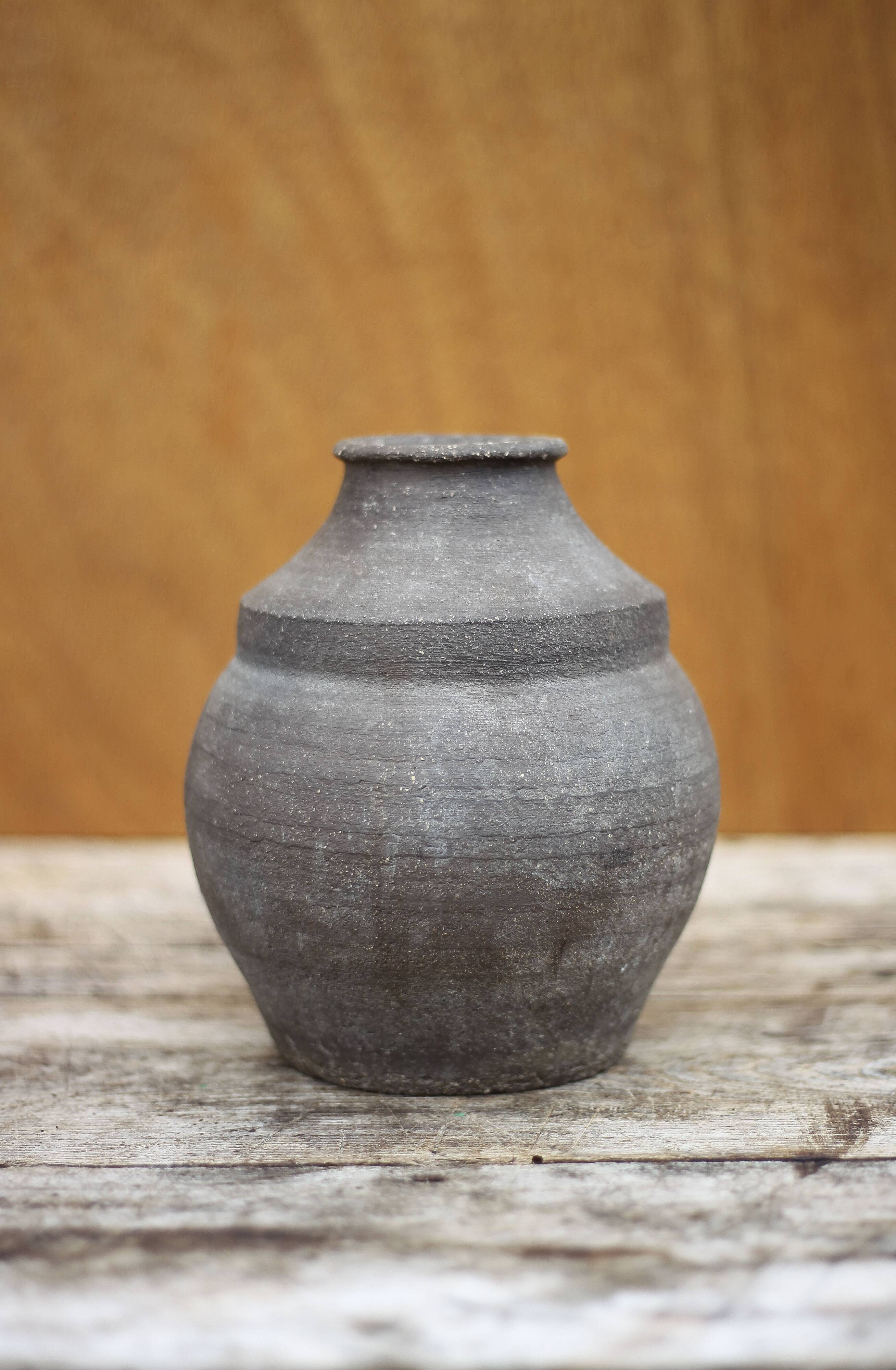 Vintage clay vase, minimalist vase, brutalist vase, collection, pottery