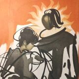 Original lithograph Signed Roger Hebbelinck 1912 1987 Belgian n°126/350