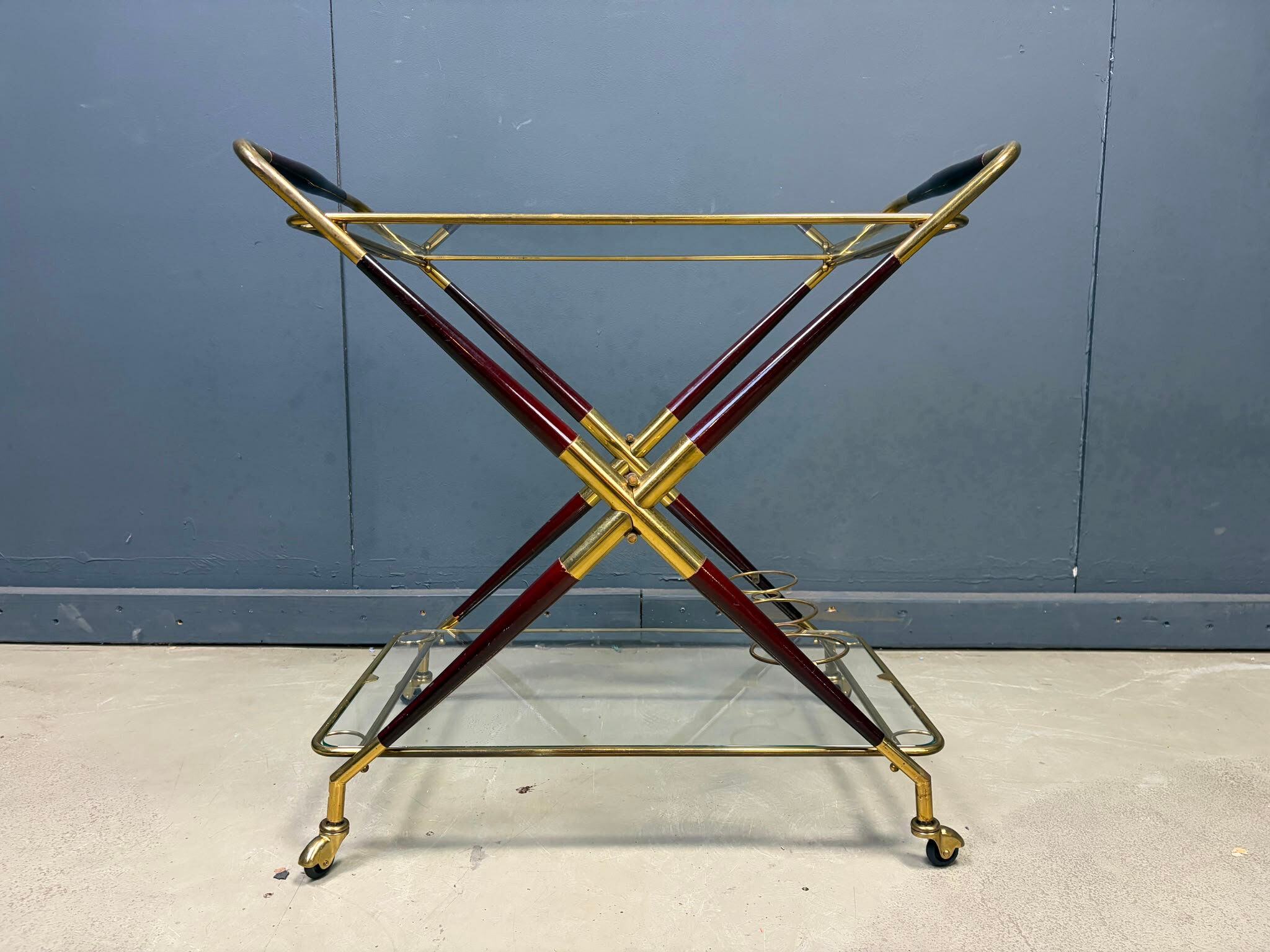 Vintage Italian serving trolley by Cesare Lacca, 1950s