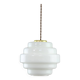 Mid-Century Italian Brass and Opaline Glass Pendant Lamp