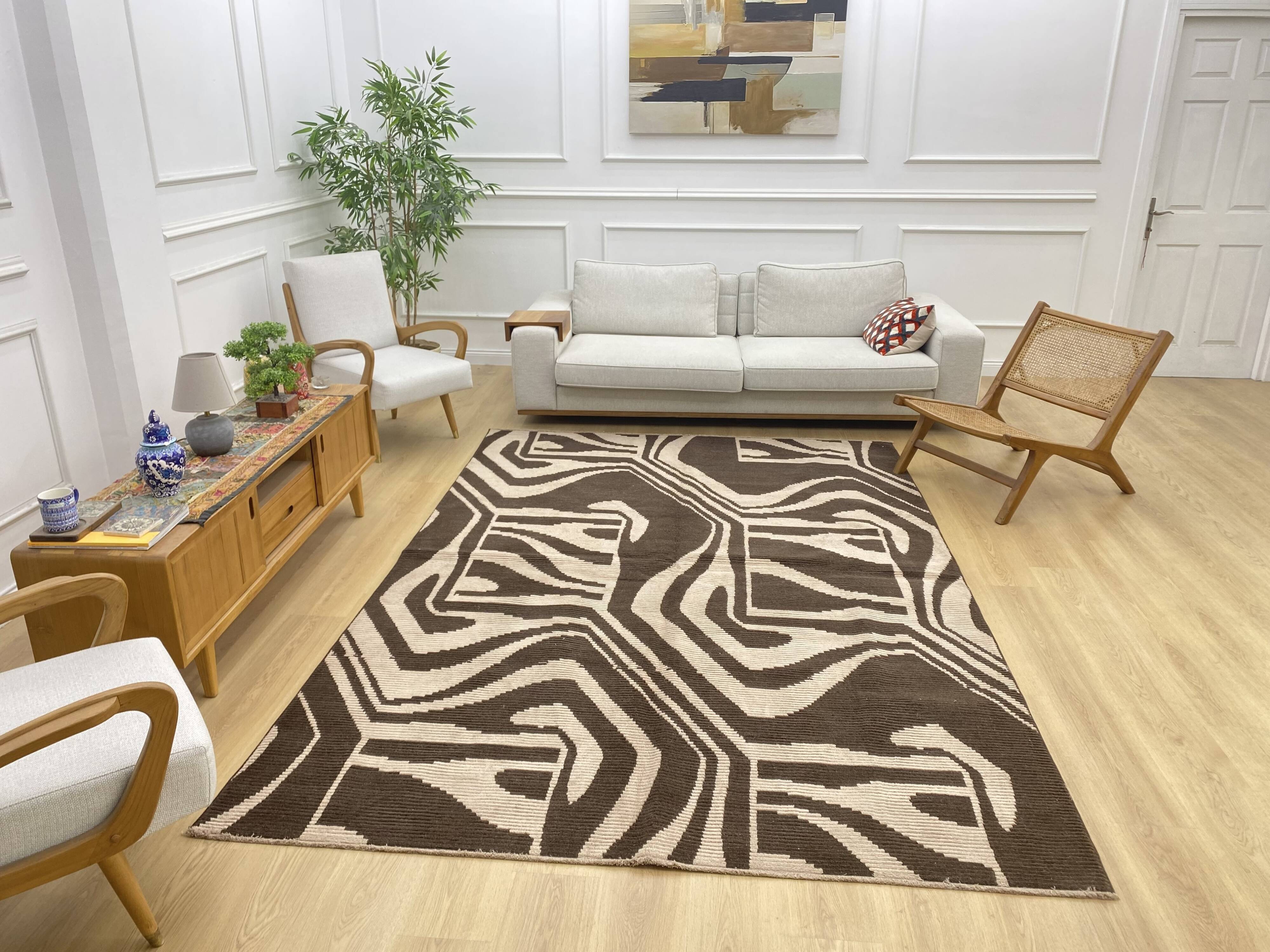 Handmade Turkish Oushak rug 203 cm x 295 cm