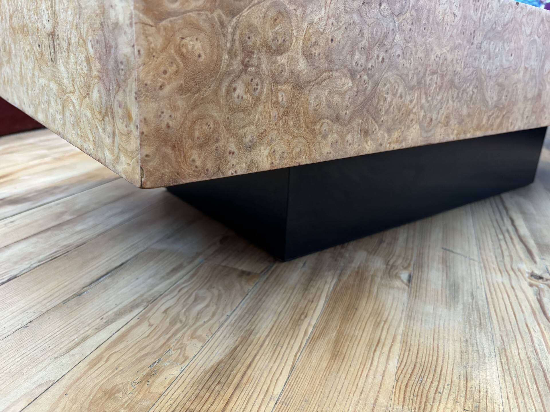 Vintage elm burl coffee table
