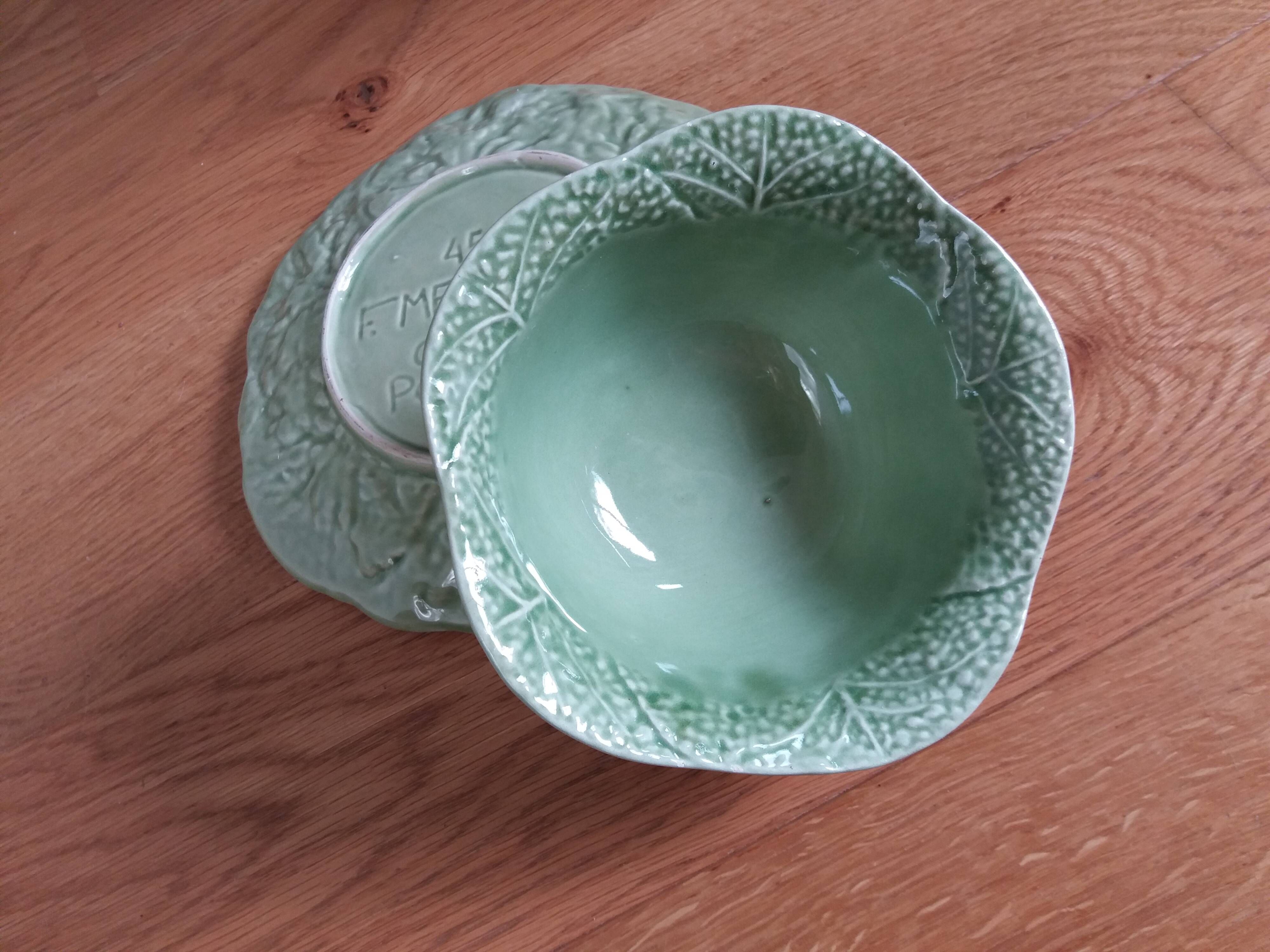 Bowl, dish, cabbage in earthenware, Portugal.
