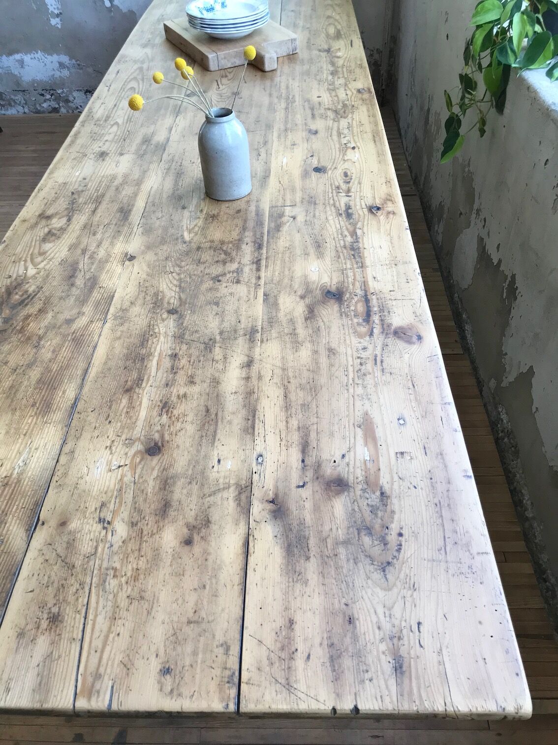 Vintage pine farm table