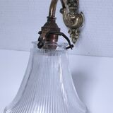 Gilt bronze wall light quality glass Holophane 1900