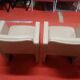 SUPERBE PAIRE DE FAUTEUILS EN CUIR POLTRONA FRAU MODELE THF COULEUR CREME