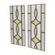 Art Deco Geometric Stained Glass Window 51x24cm