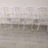 4 wrought iron garden armchairs